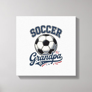 Voetbal Opa Vintage Gravure Shirt Ontwerp_1 Canvas Afdruk