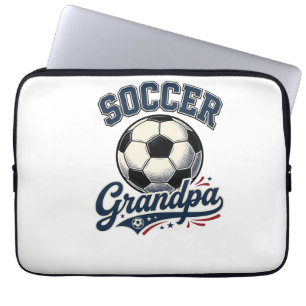 Voetbal Opa Vintage Gravure Shirt Ontwerp_1 Laptop Sleeve