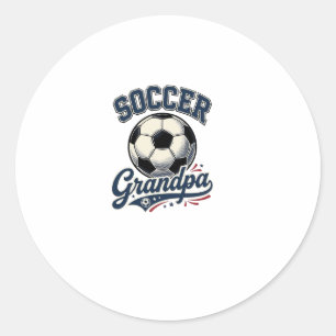 Voetbal Opa Vintage Gravure Shirt Ontwerp_1 Ronde Sticker