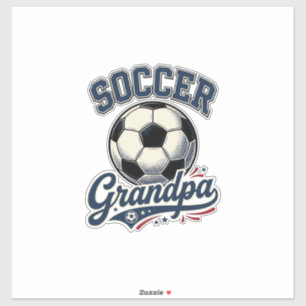 Voetbal Opa Vintage Gravure Shirt Ontwerp_1 Sticker