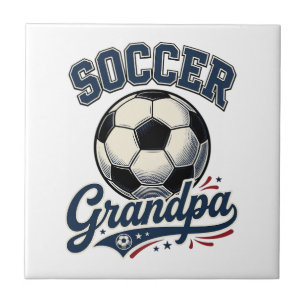 Voetbal Opa Vintage Gravure Shirt Ontwerp_1 Tegeltje