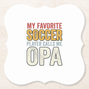 Voetbal Opa Vintage Typografie Shirt Ontwerp_1 Kartonnen Onderzetters