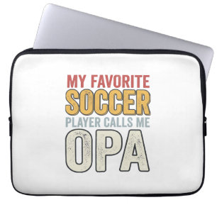Voetbal Opa Vintage Typografie Shirt Ontwerp_1 Laptop Sleeve