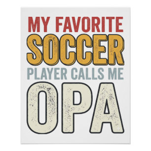 Voetbal Opa Vintage Typografie Shirt Ontwerp_1 Perfect Poster