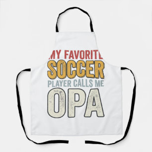 Voetbal Opa Vintage Typografie Shirt Ontwerp_1 Schort