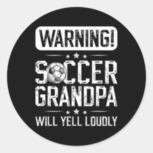 Voetbal Opa Zal Hard Schreeuwen Voetbalspeler Groo Ronde Sticker