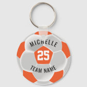 Voetbal ⚽ - Oranje en wit Sleutelhanger (Voorkant)