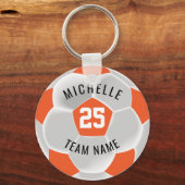 Voetbal ⚽ - Oranje en wit Sleutelhanger (Voorkant)