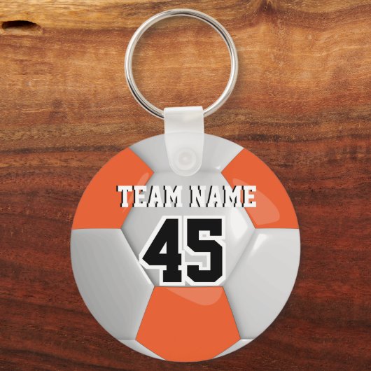 Voetbal Oranje en wit team Sleutelhanger (Achterkant)