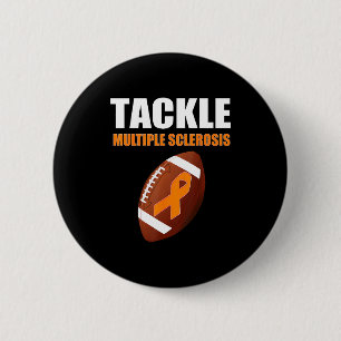 Voetbal Oranje Lint Multiple Sclerose Bewustzijn Ronde Button 5,7 Cm