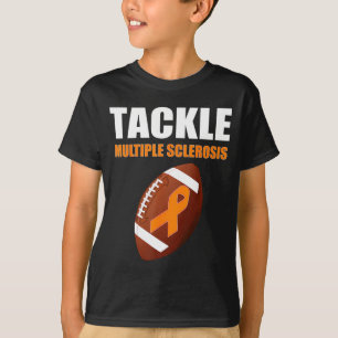 Voetbal Oranje Lint Multiple Sclerose Bewustzijn T-shirt