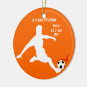 Voetbal oranje ornament (Links)