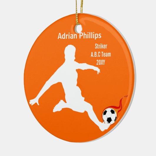 Voetbal oranje ornament (Links)