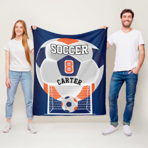 Voetbal ⚽ — Oranje, wit en blauw Fleece Deken