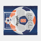 Voetbal ⚽ — Oranje, wit en blauw Fleece Deken (Voorkant (Horizontaal))