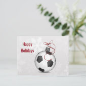 voetbal ornament Kerstkaarten Feestdagenkaart (Staand voorkant)