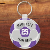 Voetbal ⚽ - Paars en wit Sleutelhanger (Voorkant)