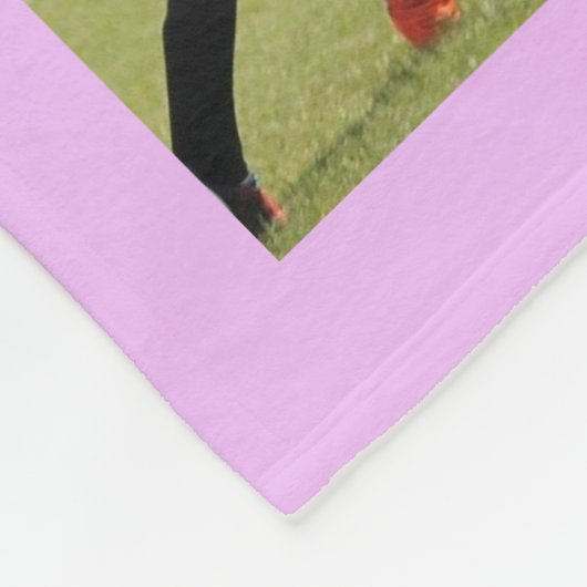 Voetbal paars fleece deken (Hoek)
