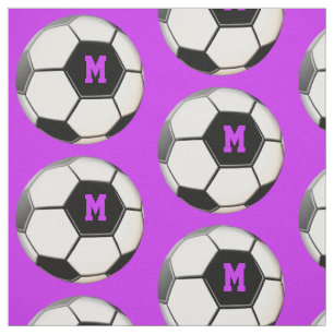 voetbal Paars monogram patroon Stof
