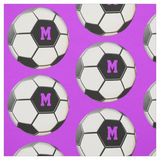 voetbal Paars monogram patroon Stof (Swatch)