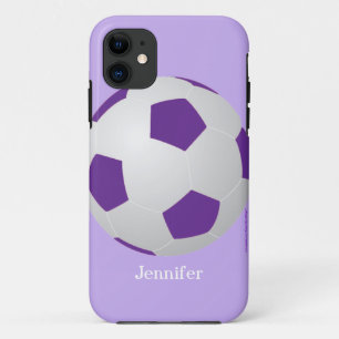 Voetbal, Paarse, persoonlijke naam Case-Mate iPhone Case