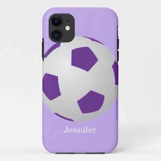 Voetbal, Paarse, persoonlijke naam Case-Mate iPhone Case (Achterkant)