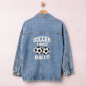 Voetbal pakt ballen grappig mannen shirt denim jacket (Hangar)