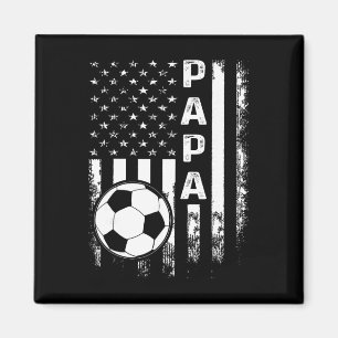 Voetbal Papa Amerikaanse Vlag Vintage Kerstmis Xma Magneet