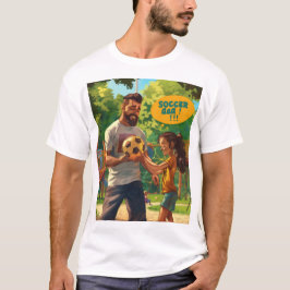Voetbal Papa Digitale Kunst Print T-shirt