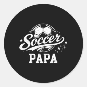 Voetbal papa familie bijpassende voetbal liefhebbe ronde sticker