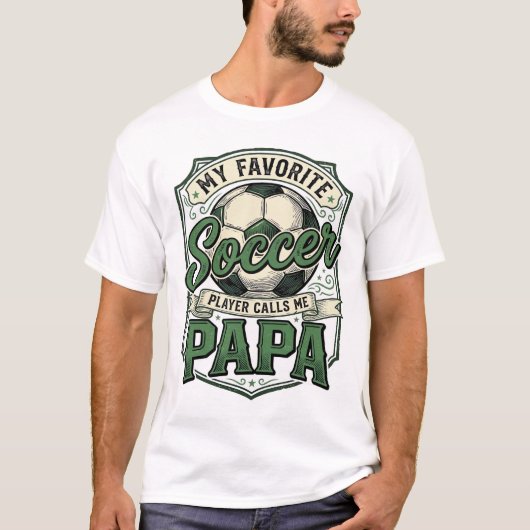 Voetbal Papa Vintage Gravure Shirt Ontwerp_1 (Voorkant)