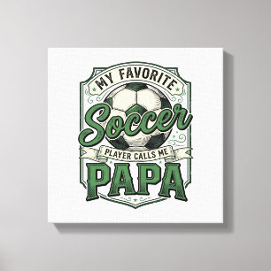 Voetbal Papa Vintage Gravure Shirt Ontwerp_1 Canvas Afdruk