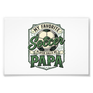 Voetbal Papa Vintage Gravure Shirt Ontwerp_1 Foto Afdruk