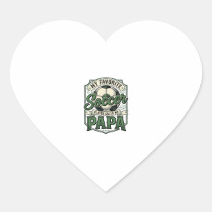 Voetbal Papa Vintage Gravure Shirt Ontwerp_1 Hart Sticker