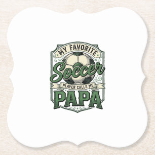 Voetbal Papa Vintage Gravure Shirt Ontwerp_1 Kartonnen Onderzetters