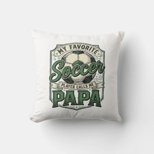 Voetbal Papa Vintage Gravure Shirt Ontwerp_1 Kussen