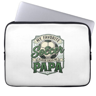 Voetbal Papa Vintage Gravure Shirt Ontwerp_1 Laptop Sleeve