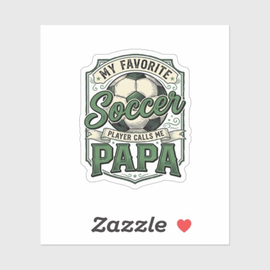 Voetbal Papa Vintage Gravure Shirt Ontwerp_1 Sticker (Vel)