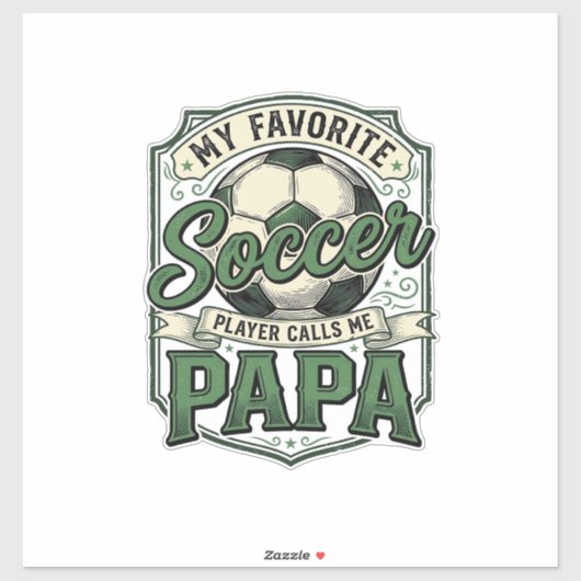 Voetbal Papa Vintage Gravure Shirt Ontwerp_1 Sticker (Vel)