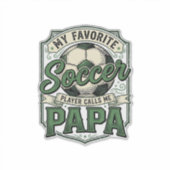 Voetbal Papa Vintage Gravure Shirt Ontwerp_1 Sticker (Voorkant)