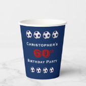 Voetbal Paper Cups, 60e verjaardag Party Paper Cup Papieren Bekers (Voorkant)