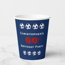Voetbal Paper Cups, 60e verjaardag Party Paper Cup Papieren Bekers