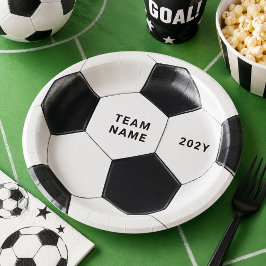 Voetbal Papierplaat | Teamnaam Feestplaten Papieren Bordje