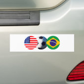 voetbal para & USA Flags J. Gibney The MUSEUM Bumpersticker (Op auto)