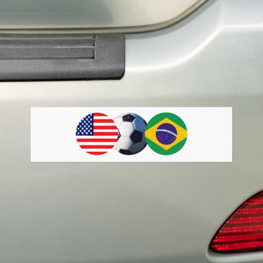 voetbal para & USA Flags J. Gibney The MUSEUM Bumpersticker (Op auto)