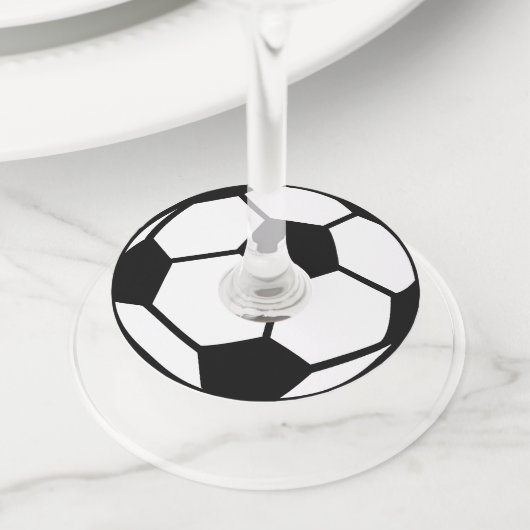 Voetbal partij aangepaste kleur wijnglas labels (Dichtbij)