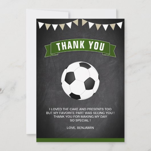 Voetbal-partij Bedankkaart (Voorkant)