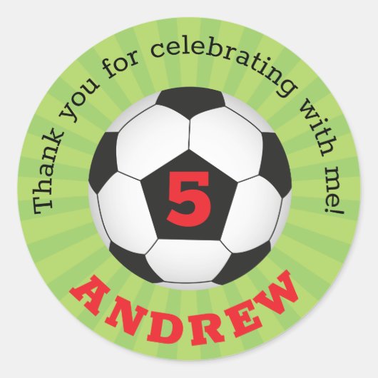 Voetbal partij dank u ronde Stickers (Voorkant)