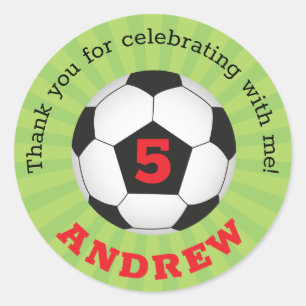 Voetbal partij dank u ronde Stickers