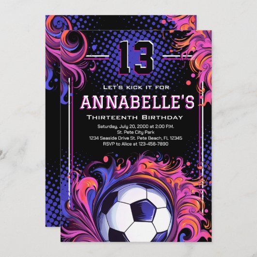 Voetbal-partij Kaart (Voorkant / Achterkant)